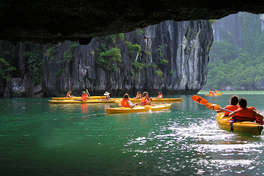 Kayak and Bamboo Boat